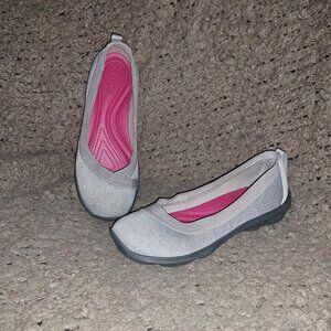 CROCS-Busy Day Duet Ballet Flats-Grey/Pink Insoles-Sz 6-Excellent